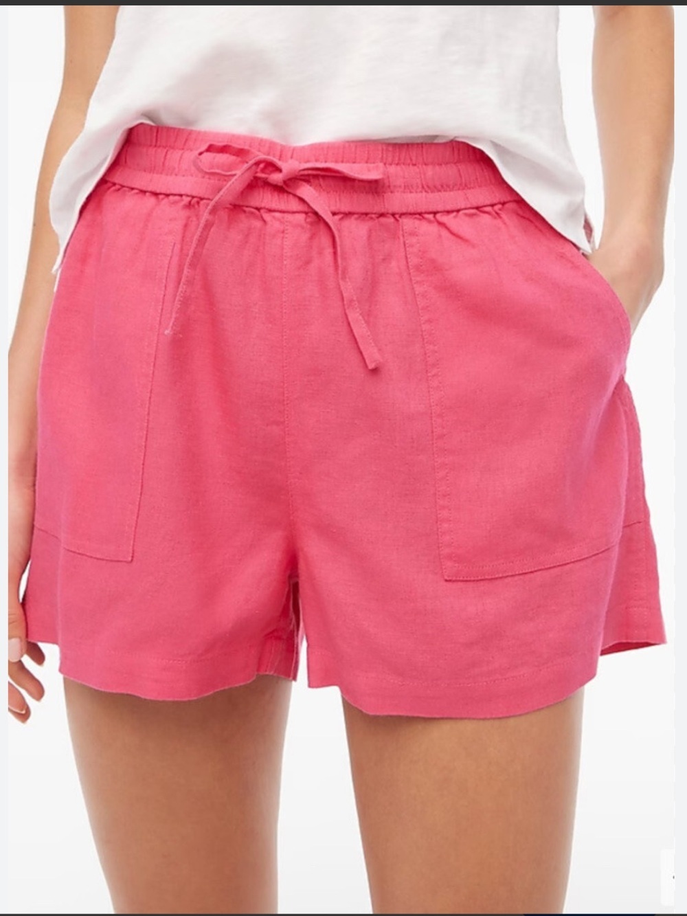 J. Crew Pink Linen Blend Drawstring Small Shorts
